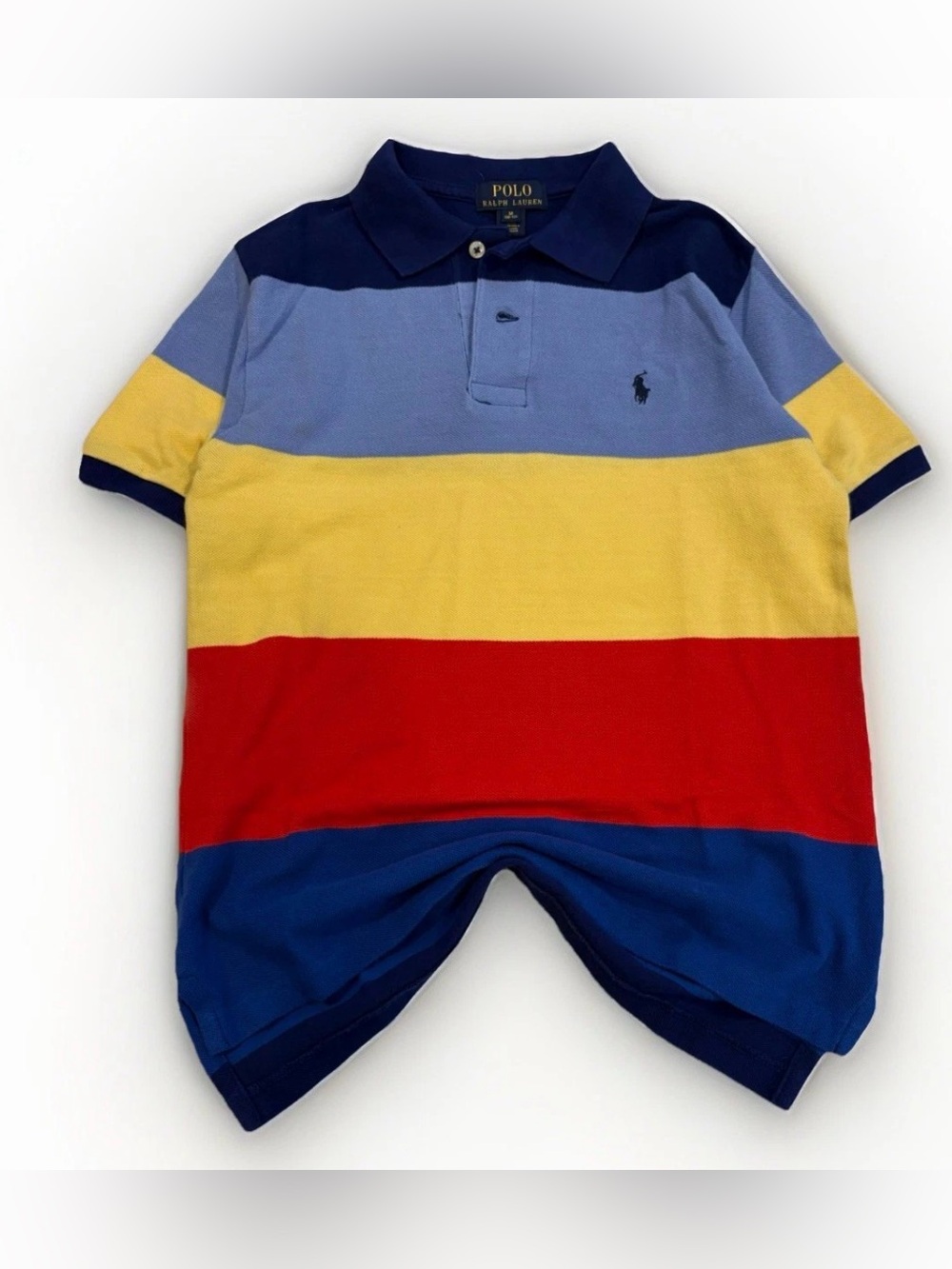 Kids Polo Ralph Lauren Polo Shirt Color Block Size Medium (10/12) School Summer